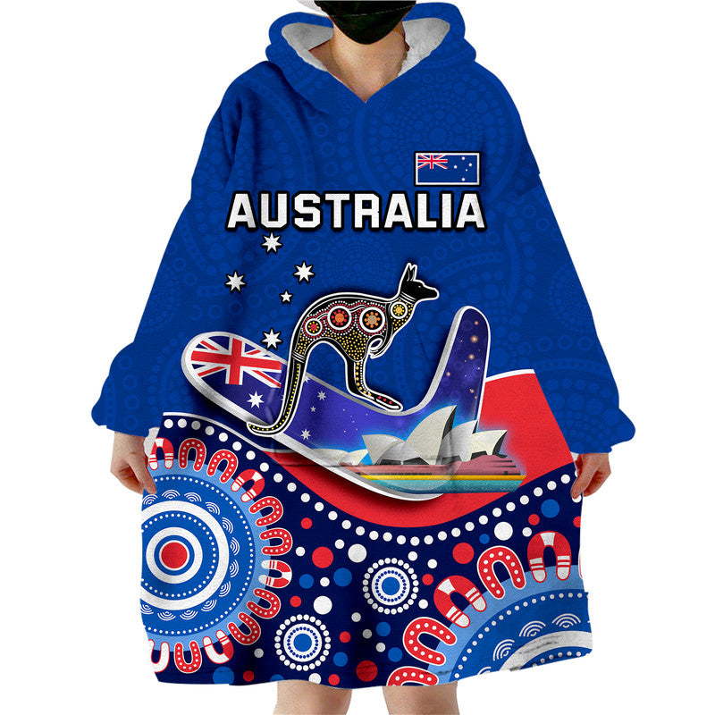 custom-personalised-australia-day-wearable-blanket-hoodie-indigenous-kangaroo-and-boomerang