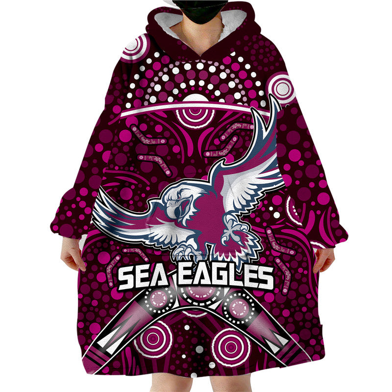 custom-personalised-sea-eagles-rugby-wearable-blanket-hoodie-boomerang-indigenous-dots