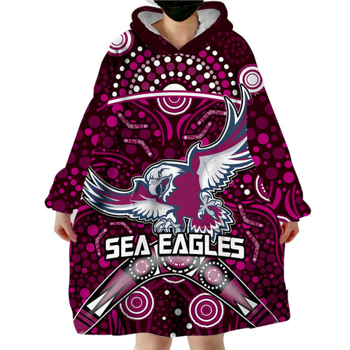 custom-personalised-sea-eagles-rugby-wearable-blanket-hoodie-boomerang-indigenous-dots