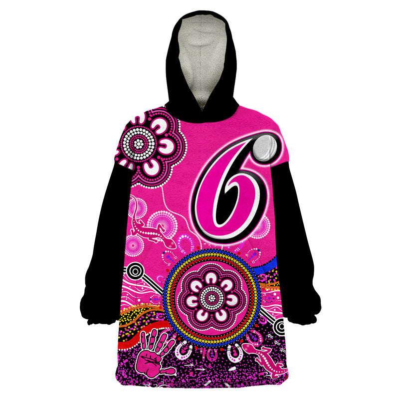 custom-personalised-sydney-sixers-wearable-blanket-hoodie-cricket-indigenous-aboriginal-lizard-version