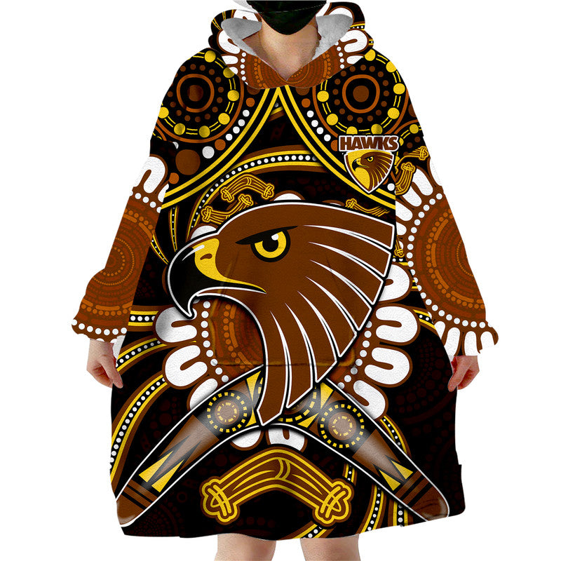 custom-personalised-hawks-football-wearable-blanket-hoodie-boomerang-indigenous-dots
