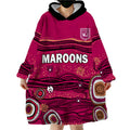 custom-personalised-qld-maroons-rugby-wearable-blanket-hoodie-indigenous
