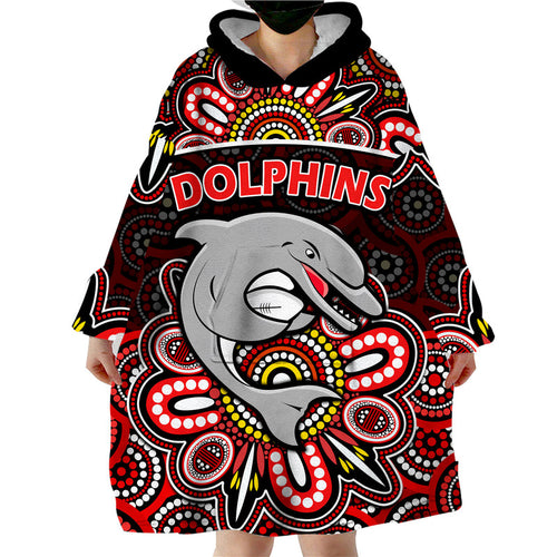 dolphins-rugby-wearable-blanket-hoodie-aboriginal-dot-painting