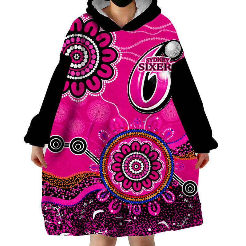 custom-personalised-sydney-sixers-wearable-blanket-hoodie-cricket-indigenous-aboriginal