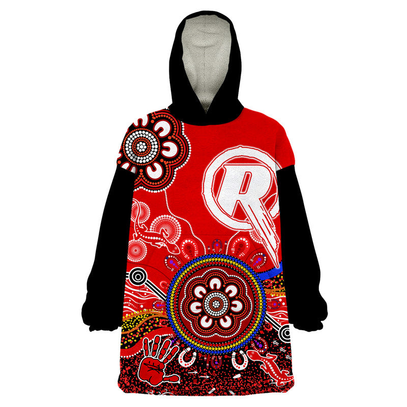 custom-personalised-melbourne-renegades-wearable-blanket-hoodie-cricket-indigenous-aboriginal-lizard-version