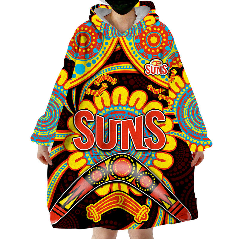 custom-personalised-suns-football-wearable-blanket-hoodie-boomerang-indigenous-dots