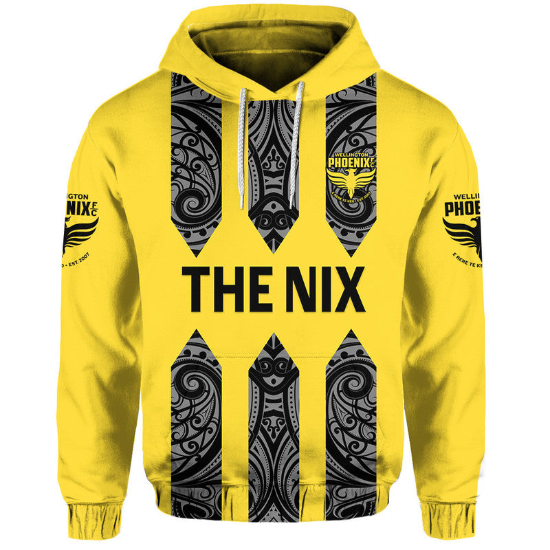 custom-personalised-wellington-phoenix-the-nix-maori-zip-up-and-pullover-hoodie-soccer-club-original-style-yellow