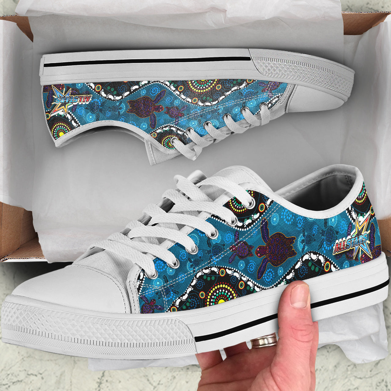 indigenous-all-stars-rugby-custom-low-top-shoes-dreamtime-turtle-with-aboriginal-patterns