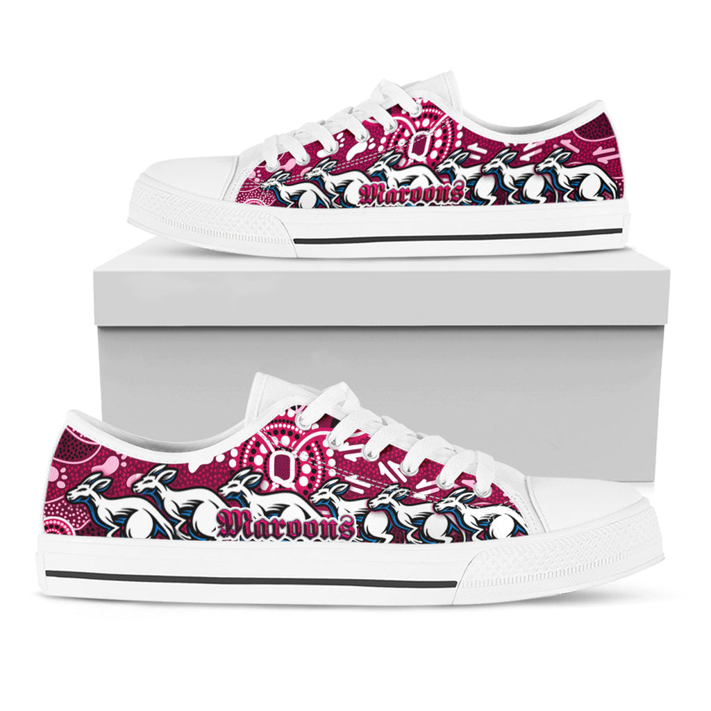 maroons-rugby-aboriginal-custom-low-top-shoes-the-cane-toads-with-indigenous-kangaroo