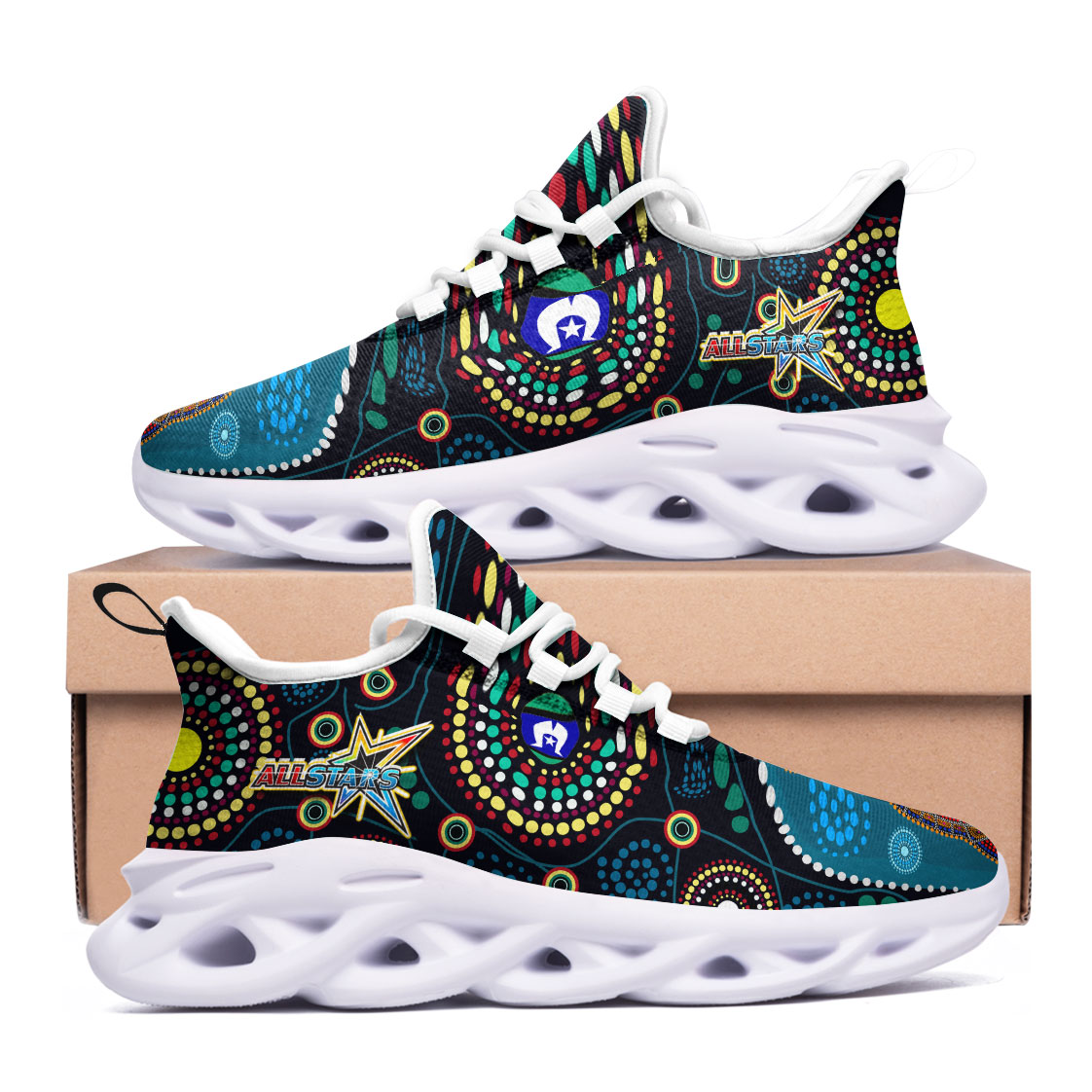 indigenous-all-stars-rugby-clunky-shoes-dreamtime-turtle-with-aboriginal-dot-painting-art-clunky-shoes