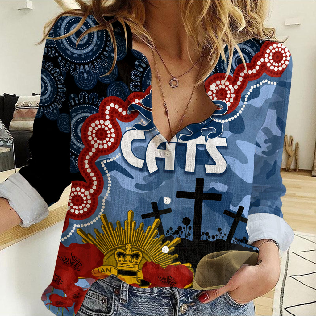 cats-football-anzac-2023-women-casual-shirt-aboriginal-mix-slouch-hat