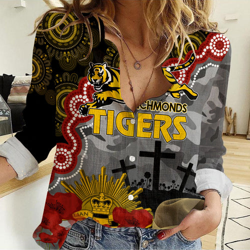 tigers-football-anzac-2023-women-casual-shirt-aboriginal-mix-slouch-hat