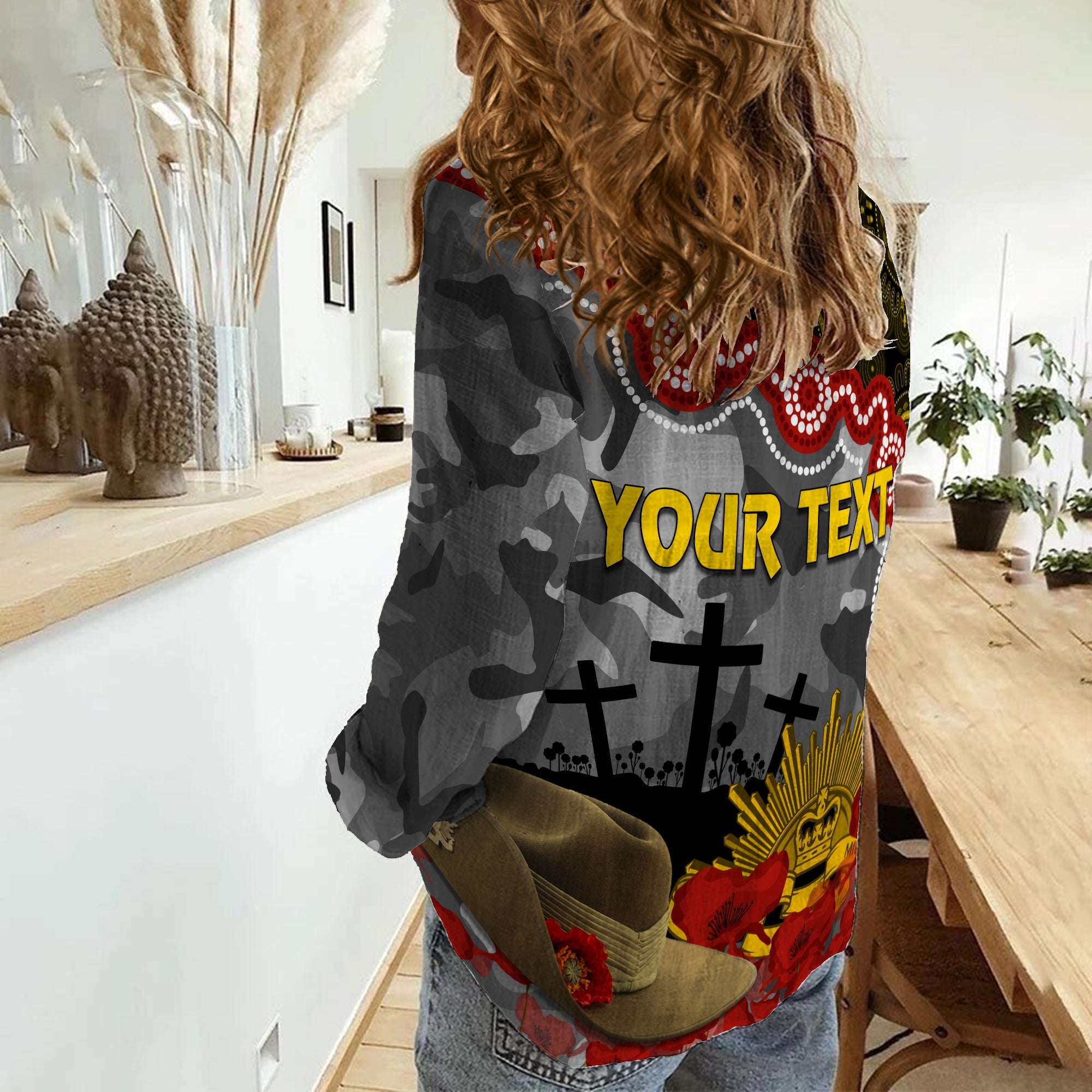 tigers-football-anzac-2023-women-casual-shirt-aboriginal-mix-slouch-hat