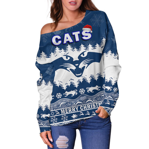 geelong-cats-unique-winter-season-women-off-shoulder-sweater-cats-merry-christmas