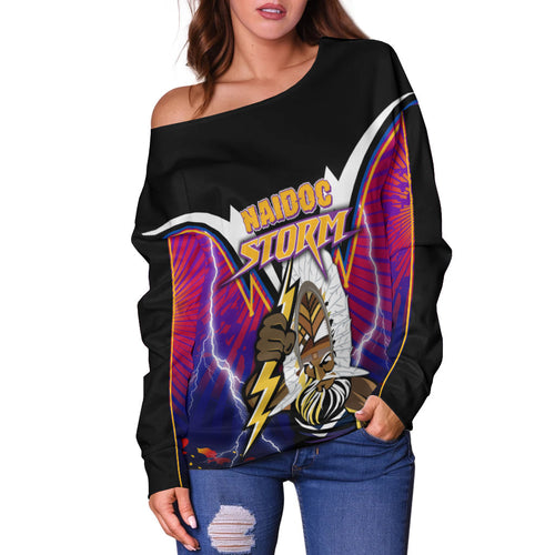 (Custom Personalised) Storm Naidoc Week Women Off Shoulder Sweater Aboriginal Special Style LT16 - Vibe Hoodie