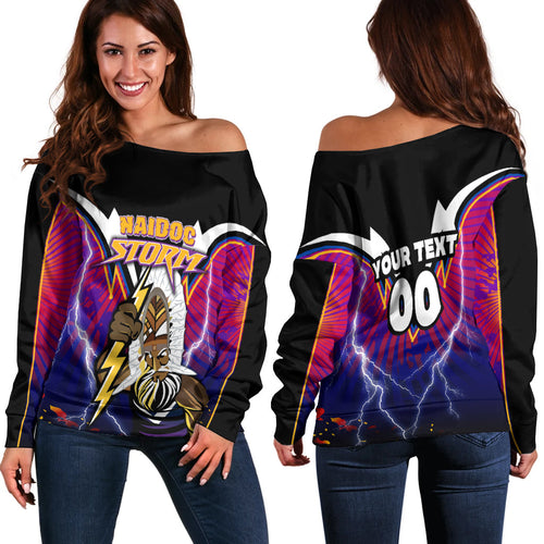 (Custom Personalised) Storm Naidoc Week Women Off Shoulder Sweater Aboriginal Special Style LT16 - Vibe Hoodie