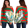 (Custom Personalised) Rabbitohs Women's Off Shoulder Sweater Aboriginal Sport Style LT16 - Vibe Hoodie