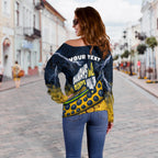 (Custom Personalised) Eels Rugby NAIDOC Week Women's Off Shoulder Sweater Aboriginal Power Style LT16 - Vibe Hoodie