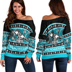 Port Adelaide Christmas Women Off Shoulder Sweater 2021 Style