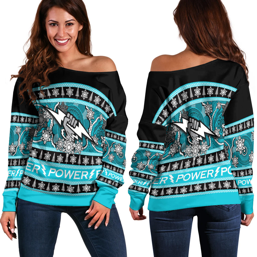 Port Adelaide Christmas Women Off Shoulder Sweater 2021 Style