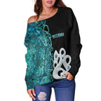 (Custom Personalised)Aotearoa Maori Manaia Women's Off Shoulder Sweater Half Papua Shell Style No.1 - Vibe Hoodie