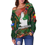 Naidoc Rabbitohs Women Off Shoulder Sweater Torres Strait Islander - Vibe Hoodie