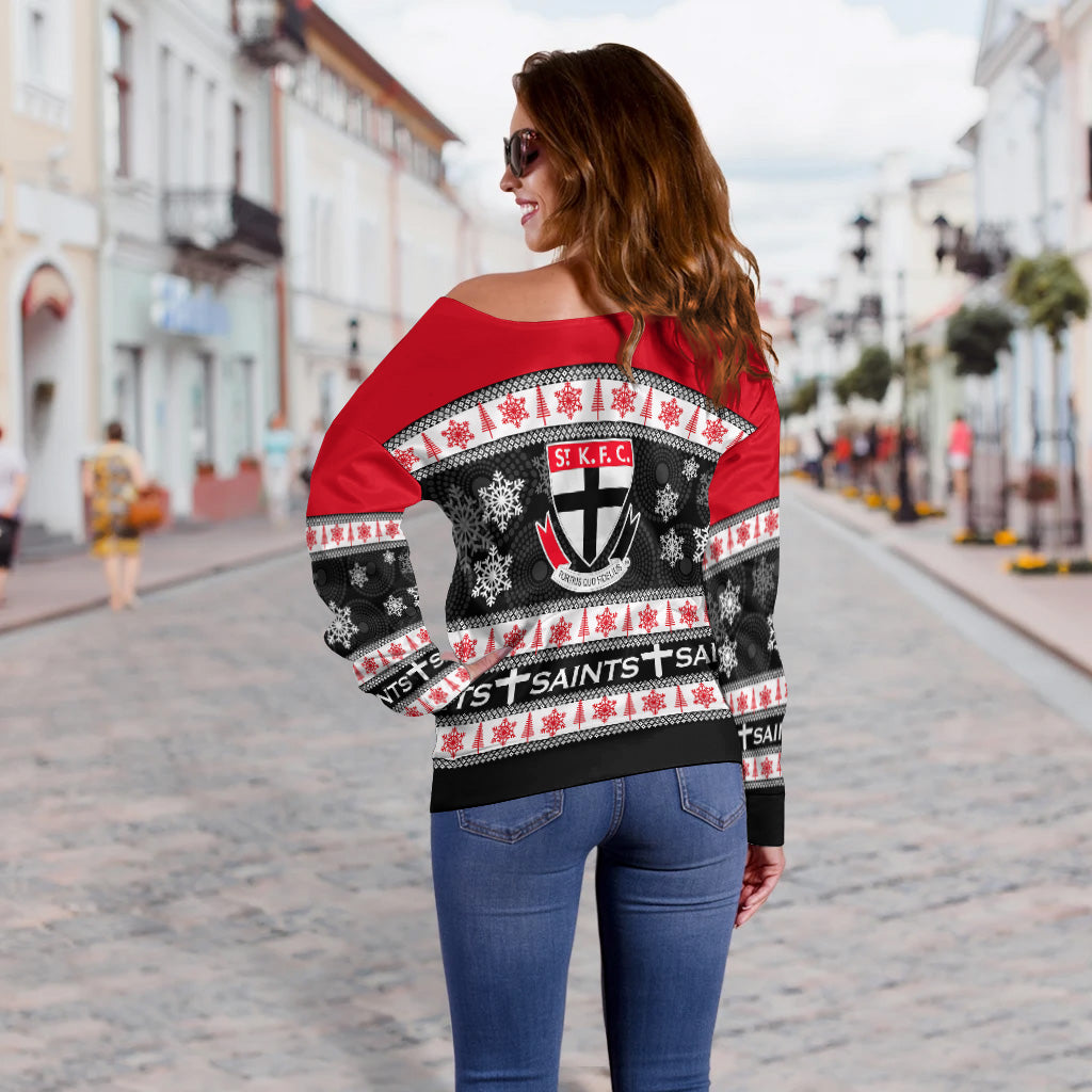 Saints Football Women Off Shoulder Sweater Christmas 2021 Style