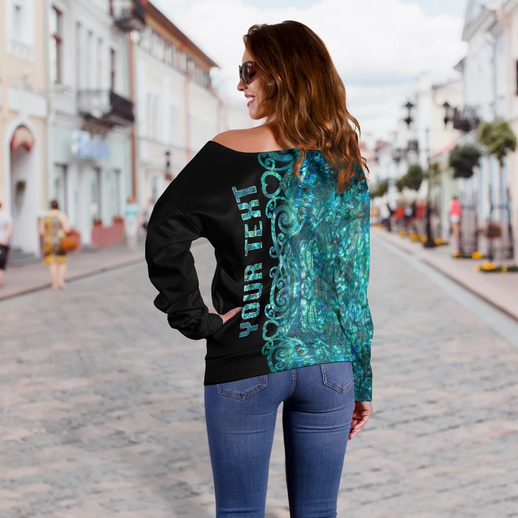 (Custom Personalised)Aotearoa Maori Manaia Women's Off Shoulder Sweater Half Papua Shell Style No.1 - Vibe Hoodie