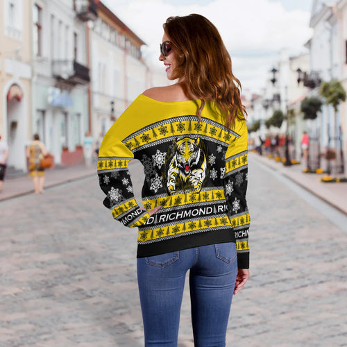 Richmond Tigers Women Off Shoulder Sweater Christmas 2021 Style