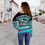 Port Adelaide Christmas Women Off Shoulder Sweater 2021 Style