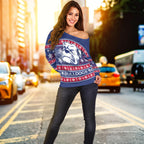 Western Bulldogs Women Off Shoulder Sweater Christmas 2021 Style