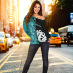 (Custom Personalised)Aotearoa Maori Manaia Women's Off Shoulder Sweater Half Papua Shell Style No.1 - Vibe Hoodie