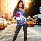 Western Bulldogs Off Shoulder Sweater Aboriginal Patterns