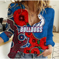 custom-personalised-anzac-day-afl-bulldogs-army-mix-aboriginal-women-casual-shirt