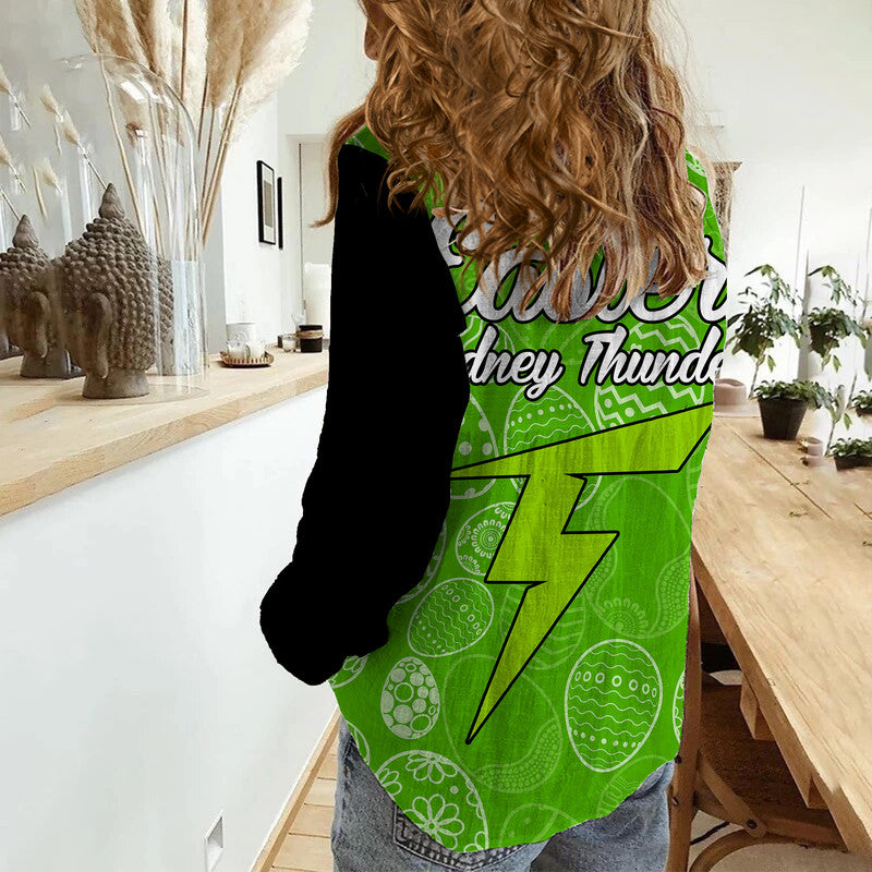sydney-thunder-cricket-happy-easter-day-women-casual-shirt-simple-style