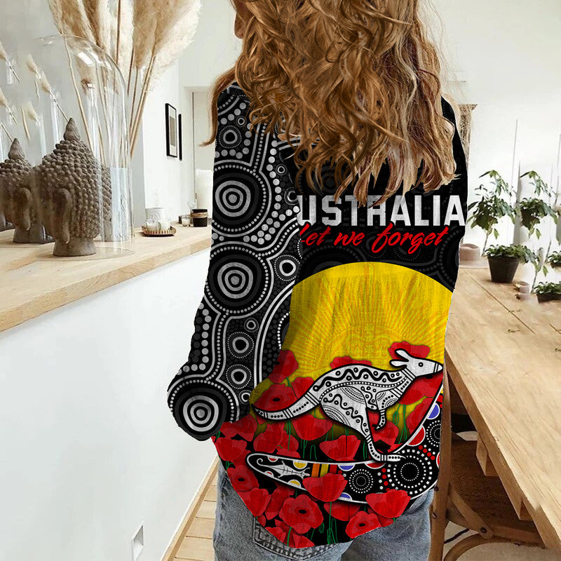 australia-anzac-women-casual-shirt-kangaroo-boomerang-with-poppy