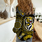 richmond-tigers-football-women-casual-shirt-boomerang-indigenous-dots