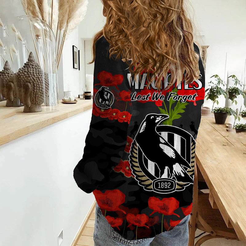 magpies-football-anzac-women-casual-shirt-lest-we-forget
