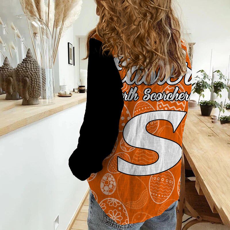 perth-scorchers-cricket-happy-easter-day-women-casual-shirt-simple-style