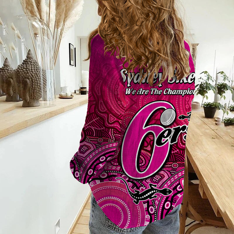 sydney-sixers-champions-women-casual-shirt-lizard-indigenous-aboriginal