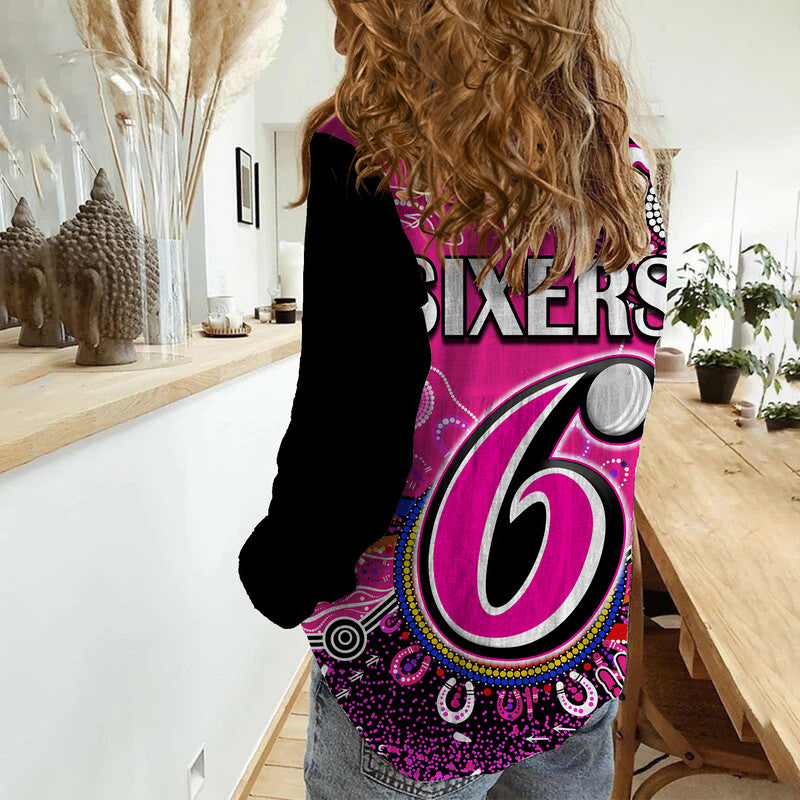 sydney-sixers-women-casual-shirt-cricket-indigenous-aboriginal-lizard-version