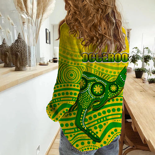 australia-aboriginal-soccer-women-casual-shirt-kangaroo-socceroos-art-style