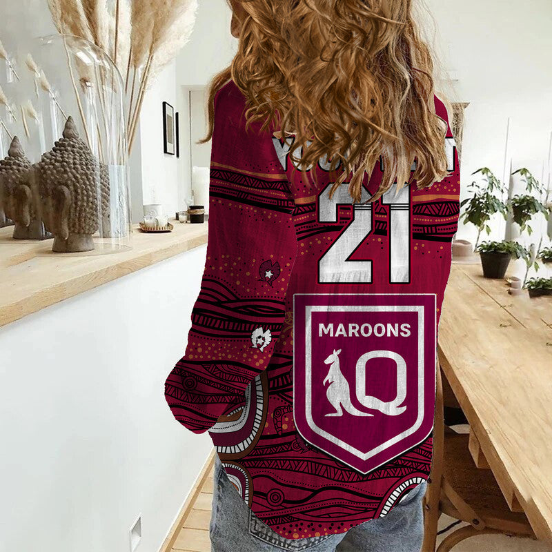 custom-personalised-qld-maroons-rugby-women-casual-shirt-indigenous