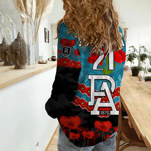 custom-personalised-port-adelaide-power-football-anzac-women-casual-shirt-lest-we-forget
