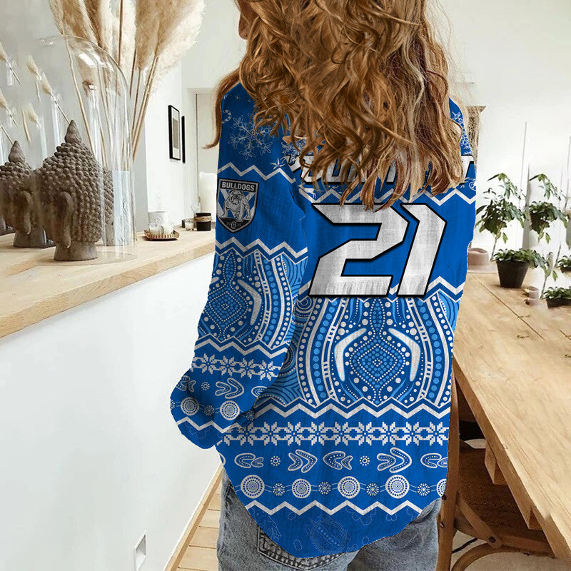 custom-personalised-bulldogs-aboriginal-canterbury-bankstown-christmas-vibe-women-casual-shirt