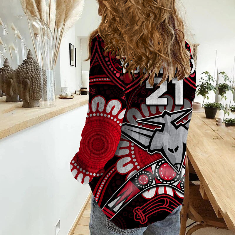 custom-personalised-bombers-football-women-casual-shirt-boomerang-indigenous-dots