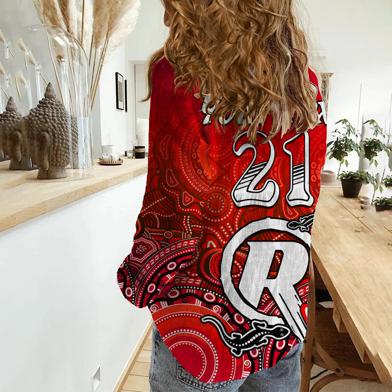 custom-personalised-melbourne-renegades-champions-women-casual-shirt-lizard-indigenous-aboriginal