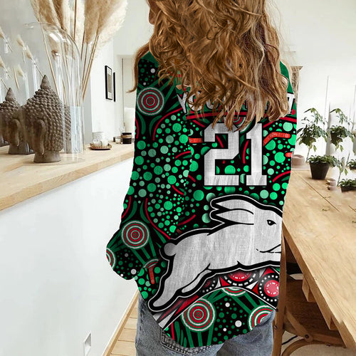 custom-personalised-south-sydney-indigenous-rabbitohs-dot-art-style-women-casual-shirt