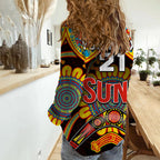 custom-personalised-suns-football-women-casual-shirt-boomerang-indigenous-dots
