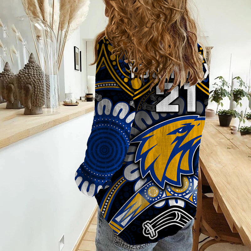 custom-personalised-west-coast-eagles-women-casual-shirt-boomerang-indigenous-dots